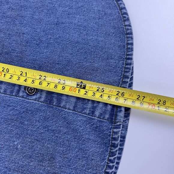 Harley Davidson Grease Monkey Denim Shirt Women’s XS Intentionally Distressed - Picture 11 of 15